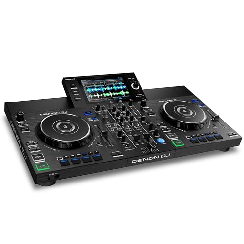 Denon DJ SC LIVE 2 – Console DJ con streaming da Amazon Music, Schermo Touch da 7”, Wi-Fi, casse, supporto per Serato DJ & Virtual DJ