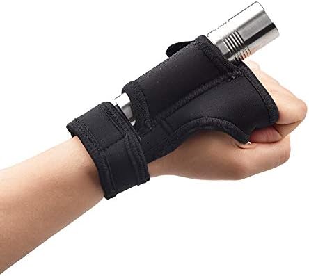 DSstylesDiving Dive Torch Flashlight Holder Glove Elastic Material Hand Arm Mount Wrist Strap Underwater Scuba Flashlight Holder Adjustable