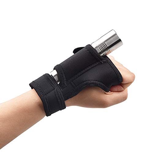 DSstylesDiving Dive Torch Flashlight Holder Glove Elastic Material Hand Arm Mount Wrist Strap Underwater Scuba Flashlight Holder Adjustable