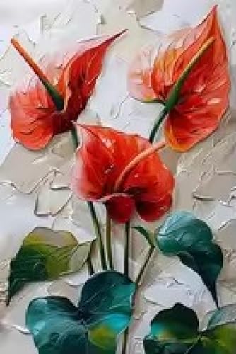 Affiche murale simple anthurium texturé, déco salon moderne grand format - 2