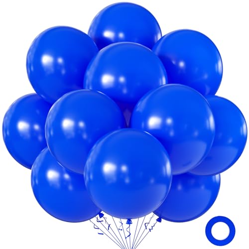 Image of KALOR 18 Inch Royal Blue Large Latex Round Balloons 30-Pack