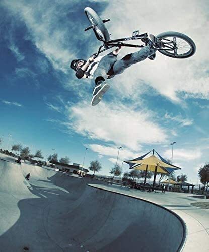 MU Adulte D'Action Stunt Bike Bmx, Freestyle Bmx Vélo Adapté Aux Débutants Niveau Riders Avancés Cadre En Acier, Rue Bmx Vélo 20 Pouces,B - Image 4