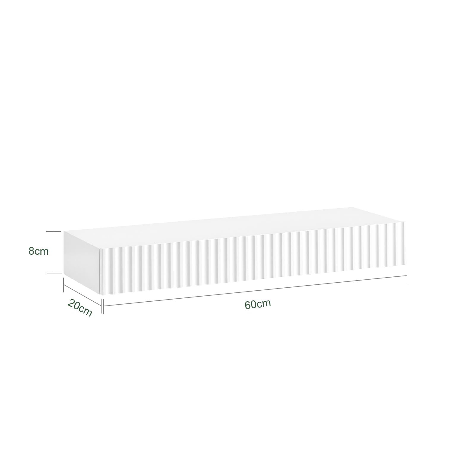 SoBuy FRG92-WN, zwevende wandplank met lade, moderne opbergplank van MDF en bamboe voor slaapkamer, woonkamer, gang, wit en natuurlijk | NL