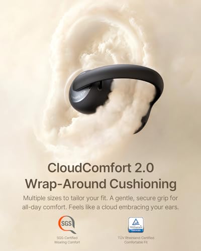Image of Baseus Bowie MC2 Open Ear Clip On Earbuds, CloudComfort 2.0 Wrap-Around Design, LDAC Hi-Res Audio, Bluetooth 6.0, 55H Playtime, 4-Mic AI Clear Call, IP67 Waterproof for Running Gym Workouts