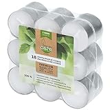 18 unidades GALA Velas de té de colza, diámetro de 39 mm, 22 mm, color blanco, en funda de aluminio, 96841, 18 unidades