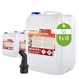 COMBUSTION PROPRE ET SÛRE - Formule contrôlée pour une flamme régulière et stable - ne laisse presque aucun résidu - idéale pour feux décoratifs, poêles à bioéthanol et feux de table adaptés au bioéthanol.