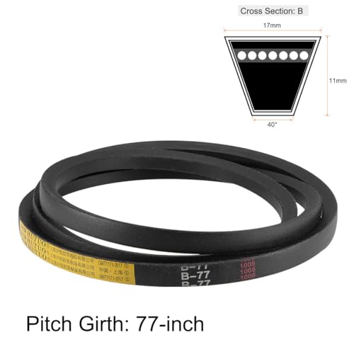 sourcing map B-77 V-Belts con 77 pulgadas de longitud de paso en correa de transmisión de goma 2