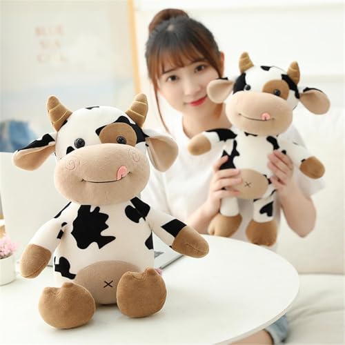 champracer Kuh Plüschtier, Plüschkuh Stofftier Flauschiges Kühe Tier Gefüllte Kuscheltier zum Kuscheln und Spielen, Toys Plüsch für Kinder & Erwachsene Weihnachten Geburtstagsgeschenk (30cm)