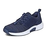 Orthofeet Women's Orthopedic Blue Knit Francis No-Tie Sneakers, Size 9.5