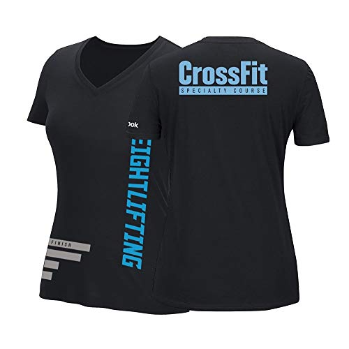 T-shirt Reebok Crossfit A53324 col V léger et extensible couleur noir taille femme