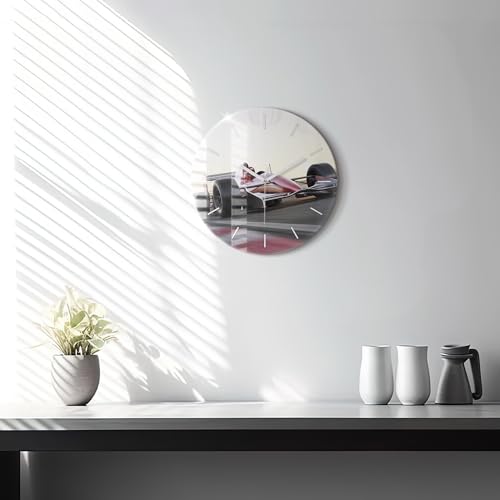 Horloge voiture de course en verre silencieuse Wallfluent 30 cm moderne - 3