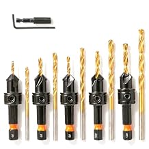 12 Pcs Countersink Drill Bit Set, Premium Brocas para Madera with Magnetic Extension and Hex Key Wrench, #4#6#8#10#12 Adjustable Counter Sink Drill Bit for Wood