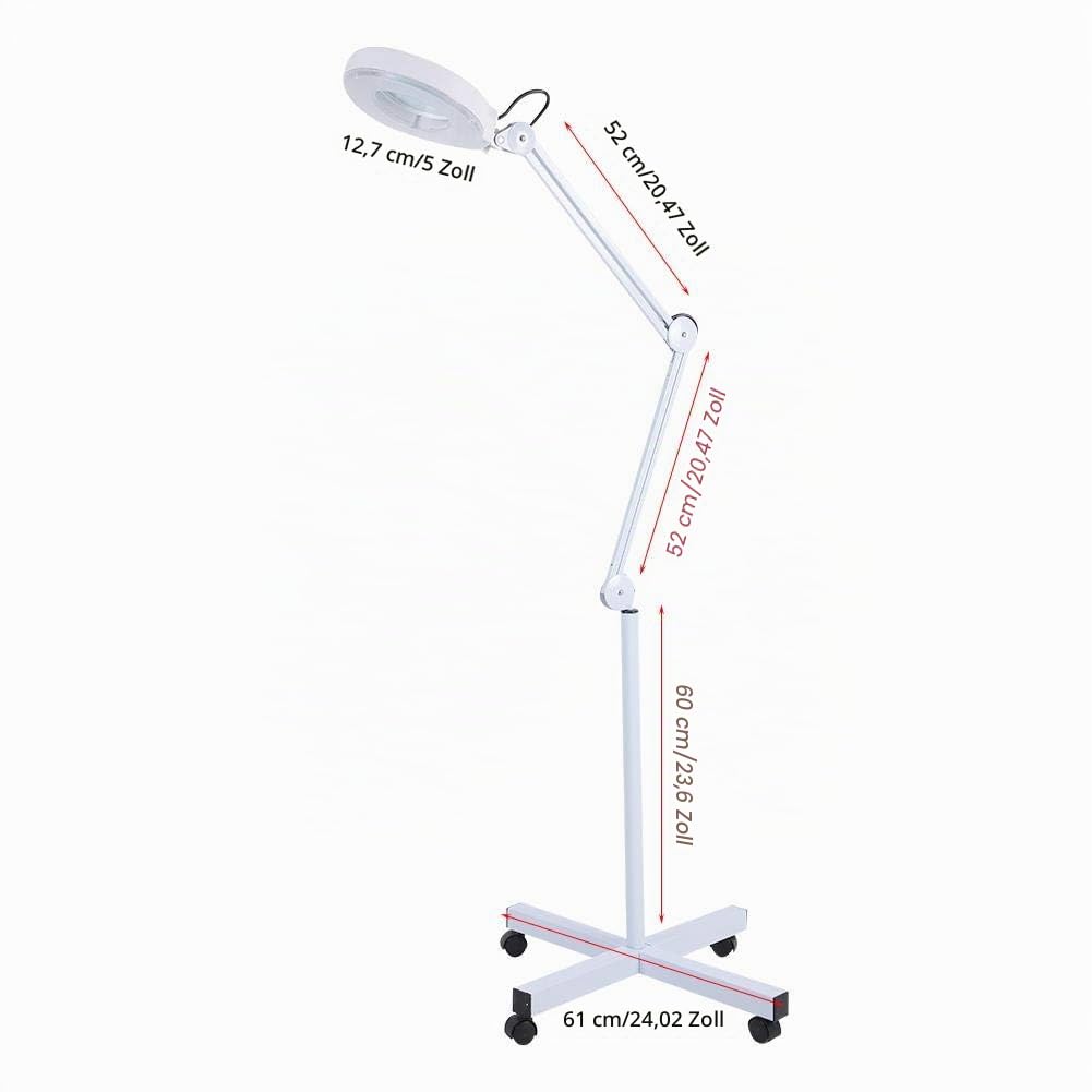 Vergrößerungslampe, 2-in-1-Design Beleuchtung und Zoom,Make-up 5xMagnifying LED Kaltlicht Lupenleuchte,Vergrößern Sie jedes Detail der Haut deutlich