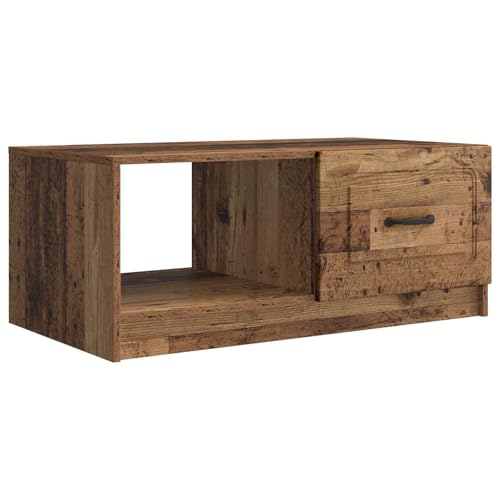 Table basse bois ancien séjour design moderne avec rangements - 2