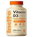 Vitamin D 1000iu - 1+ Year Supply - High Strength 400 Easy Swallow Tablets - One a Day High Strength Cholecalciferol VIT D3 - Vegetarian Supplement - Microtablets - Made in UK