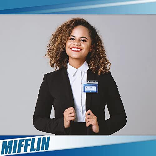 Mifflin-Usa 3-Piece Kit Of Magnetic Name Tags (Clear, 4X3 Inches, 50 Pack), Set Of 50 Horizontal Id Badge Holders, 50 Extra-Strong Neodymium Magnets & 50 Paper Inserts For Card Holders, 150 Pcs Total #TOP6