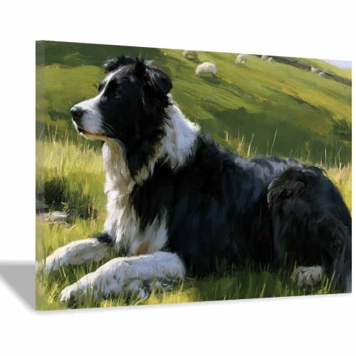 Imprimé de chien de berger des prés affiche et impressions multicolore mur art