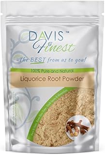 Davis Finest Liquorice Root Mulethi Powder, Natural Skin Lightening & Face Brightening Moisturising Facial Mask to Lighten Dark Spots, Blemishes & Discoloration for Clean Clear Even Skin Tone 100g