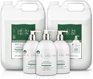 Baylis & Harding Jasmine and Apple Blossom Anti-Bacterial Hand Wash Bundle - 3 x 500ml and 2 x 5 Litre Refills (5 products) - Vegan Friendly