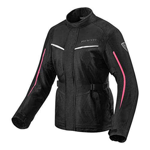 FJT258-1260-L36 - Rev It Voltiac 2 Ladies Motorcycle Jacket 36 Black Fuchsia (UK 8)