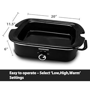 4-Quart Slow Cooker with Casserole Manual Warm Setting - Perfect Kitchen Small Appliance for Family Dinners, Dishwasher Safe Crock, Black 4 Quart Slow Cooker with Casserole Manual Warm Setting Perfect Kitchen Small Appliance for Family Dinners Dishwasher Safe Crock Black