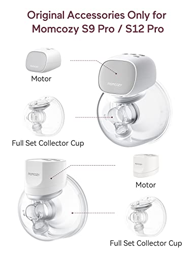 Momcozy Full Set Collector Cup for Momcozy S9 Pro/S12 Pro, NOT for S9/S12. Original S9 Pro/S12 Pro Breast Pump Replacement Accessories (180ml, with Double-Sealed Flange 24mm) - Image 2