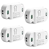 4 Stück Smart Lichtschalter Modul 10A, WLAN Schalter Modul...