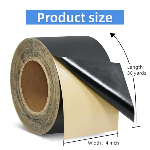 AMOGATO Black Flashing Tape - 4 Inch x 90ft, Flexible Weatherproof Sealing Tape for Home Exterior Repairs, Windows, Doors, Roof Edges & Outdoor Projects