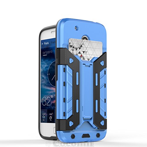 Cocomii Transformer Armor Motorola Moto G4/G4 Plus Funda Nuevo [Robusto] Superior Incorporado Cartera Soporte Antichoque Caja [Militar Defensor] Cuerpo Completo Case Carcasa for Moto G4 (T.Blue)