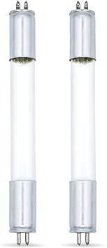lumenivo G4T5 UVC Light Bulb Replacement 4 Watts Germicidal UV Light - G5 Miniature Bi-Pin - T5 UVC Lamp Replacement - 2 Pack