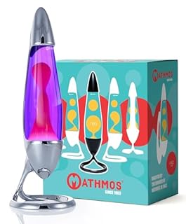 MATHMOS Lampe à lave Neo Argent, testée sûre pour enfants | Lampes à lave Violet & Rose à basse température et sécurité intégrée | Lave longue durée remplie à la main en Grande-Bretagne