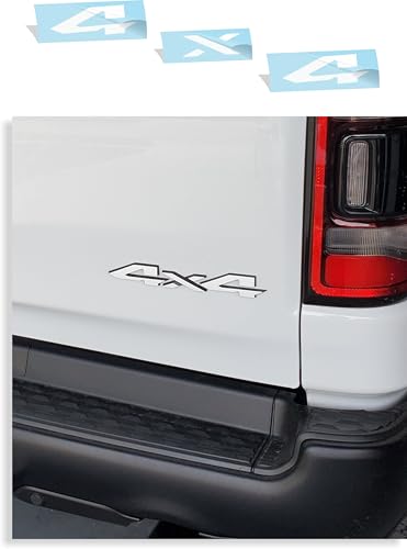 Image of Reflective Concepts 4x4 Emblem Overlay Decal Sticker -Fits: 2019-2026 Ram, NOT for Classic - (Color: Gloss White)