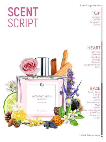 Image of EM5 Midnight Heels Perfume for Women | Sweet Warm Spicy Vanilla Powdery Fragrance | 50ml Unisex Eau de Parfum Spray | Luxury Gift for Her