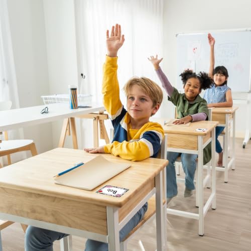 Image of Whaline 144Pcs Composition Name Tag Stickers for Classroom Back to School Name Labels 3.5 x 2.6 Inch Colorful Composition Desk Name Tags Pencil Nameplates for Preschool Elementary School