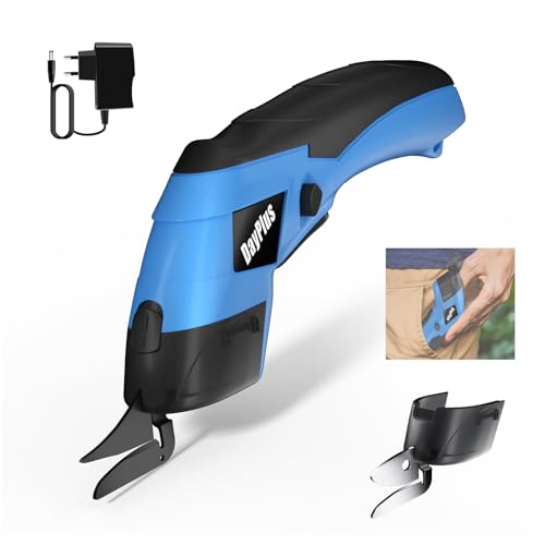 Ciseaux électriques pour l'artisanat, la couture, le carton, les tapis et la ferraille - outils de coupe professionnels lourds - ciseaux électriques sans fil coupe - tissu avec 2 têtes de couteau