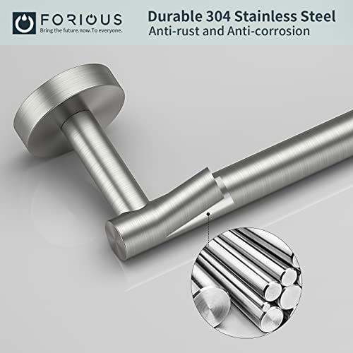Forious Brushed Nickel Toilet Paper Holder Wall Mount, Bathroom Toilet Paper Holder Brushed Nickel Sus 304 Stainless Steel, Double Post Pivoting Toilet Paper Roll Holder For Bathroom Rv #TOP3