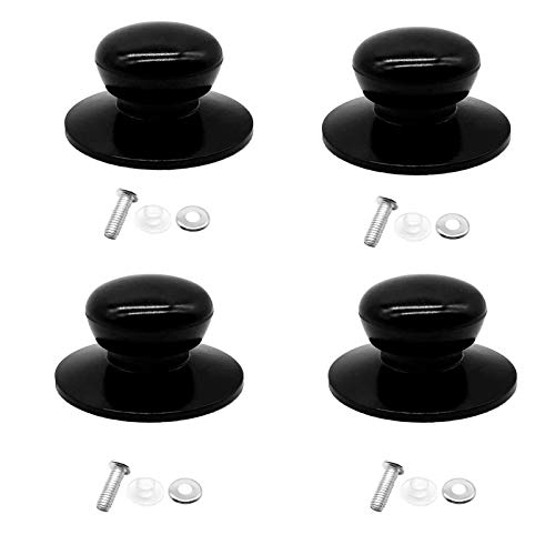 4 Stücke Hitzebeständige Topfdeckelknopf Ersatzgriff Universalgriff für Topfdeckel Pfannendeckel Kochgeschirr Topfdeckelgriff aus Edelstahl und Bakelit Ersatzdeckelknöpfe für Home Küche Cover