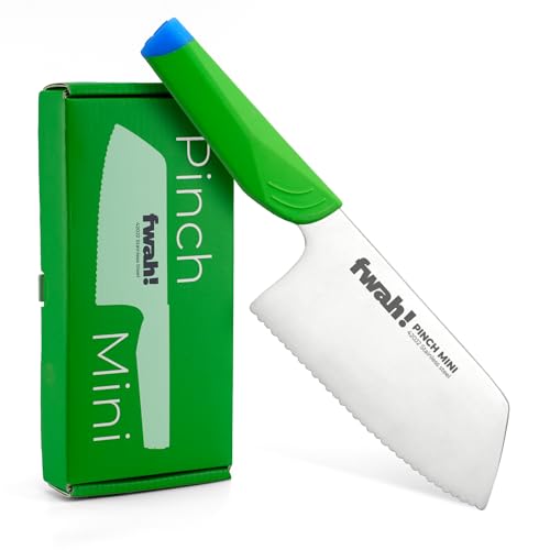 FWAH! Pinch Mini Kids Kitchen Knife, Ages 3+, Geometric Non-Slip Handle Teaches Pinch-Grip, BPA-Free & Lead-Free