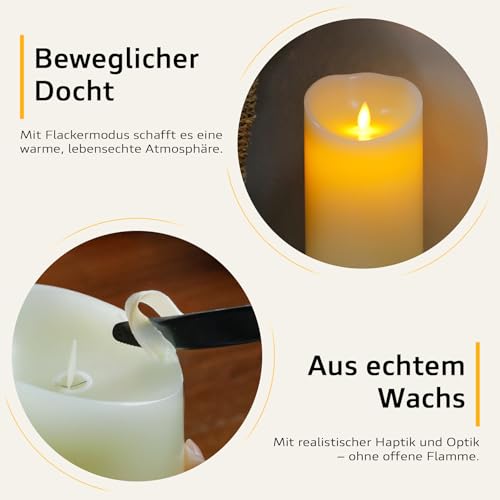 Bougie sans flamme programmable avec télécommande et mèche mobile - 5