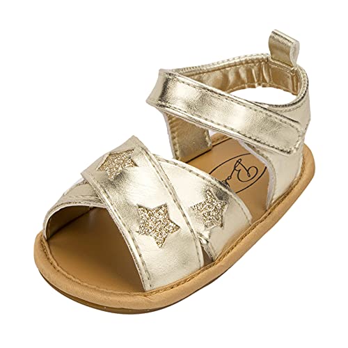 Girls Star Baby Sandals Kids Toddler Non-Slip Shoes Walking Rubber Baby Shoes Summer Soft Outdoor Cute Dress Shoes