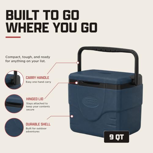 Image of Coleman Chiller 9 /16 /30 /48 /60qt Cooler with Ice Retention, Leak Resistant, Great for Camping, Concerts, Sports, and More