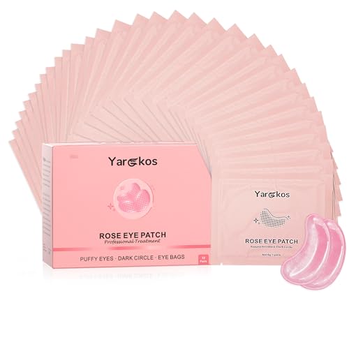 32 Pairs Pink Under Eye Patches, Rose Cooling Hydrating Eye Mask ...
