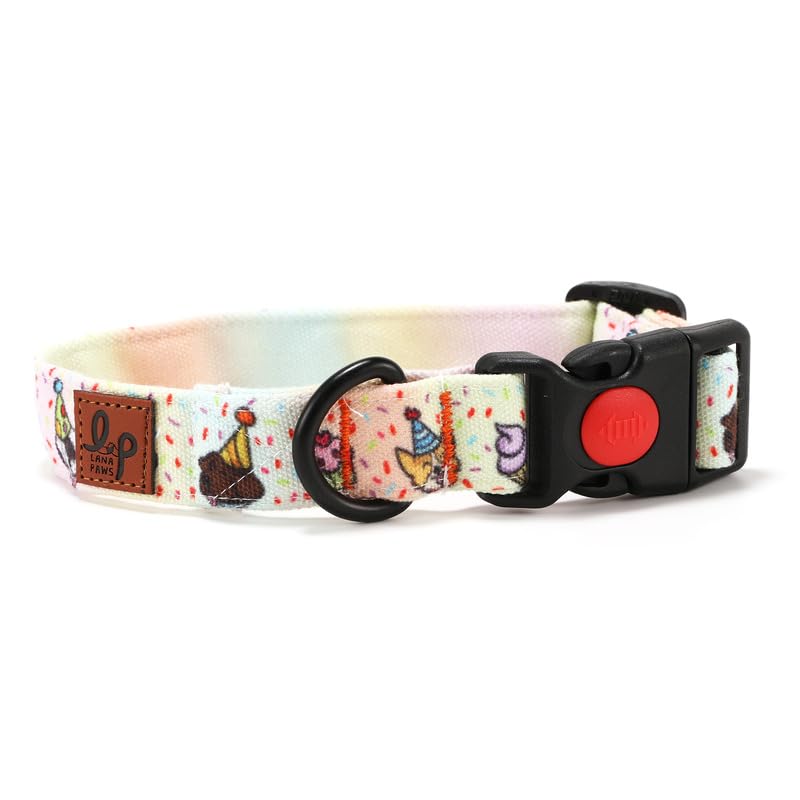 Image of Lana Paws Polycotton Party Animal Skin-Friendly, Fabric Dog Collar Belt, Large, Adult Labradors, Golden Retrievers & Similar, 24 x 1.5 inch
