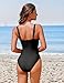 AI'MAGE One Piece Swimsuit Women 2025 Tummy Control Bathing Suits Ruched Modest Full Coverage Swimwear Black L
