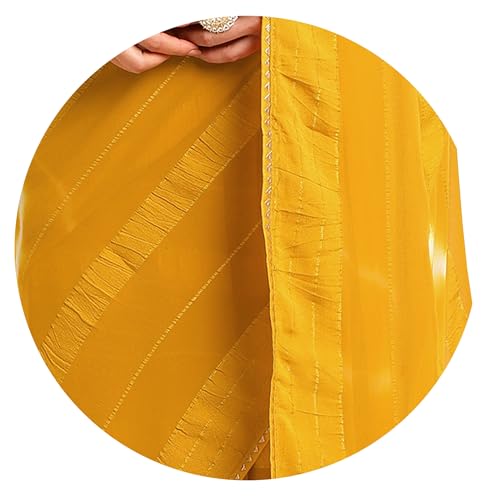 Image of MIRCHI FASHION Women Saree Shibori Print Chiffon | Elegant Festive and Functional Sari for All-Day Comfort with Matching Blouse
