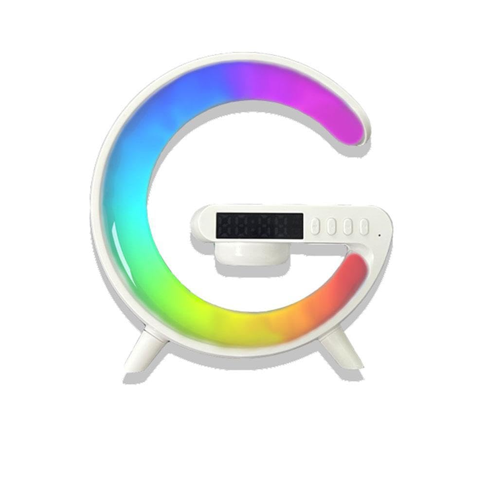 Altoparlante Bluetooth Con Luci LED A Forma Di G - Ricarica Wireless, Sveglia E Luce Notturna - Foto 4