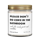 Funny Candle Please Don't Do Coke in The Bathroom Snowflake Jar Soy Candle 9 oz