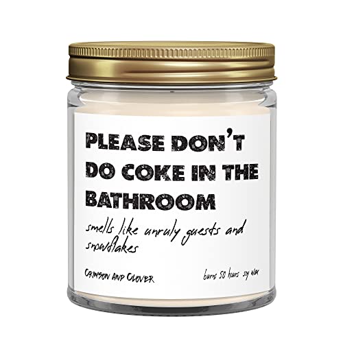 Funny Candle Please Don't Do Coke In The Bathroom Snowflake Jar Soy Candle 9 Oz #TOP2