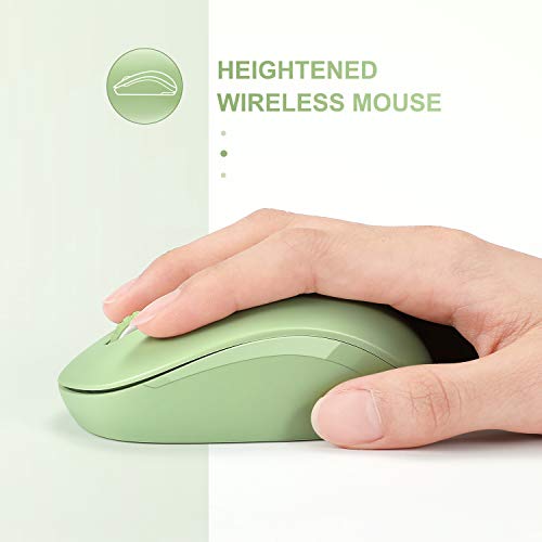 Seenda Wireless Mouse, 2.4G Noiseless Mouse With Usb Receiver Portable Computer Mice For Pc, Tablet, Laptop With Windows System (Olive Green) #TOP3
