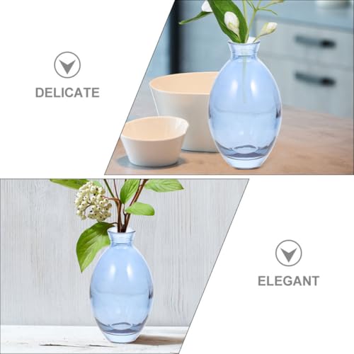 Florero transparente pequeño de mesa set de 3 jarrones modernos de vidrio para oficina 8